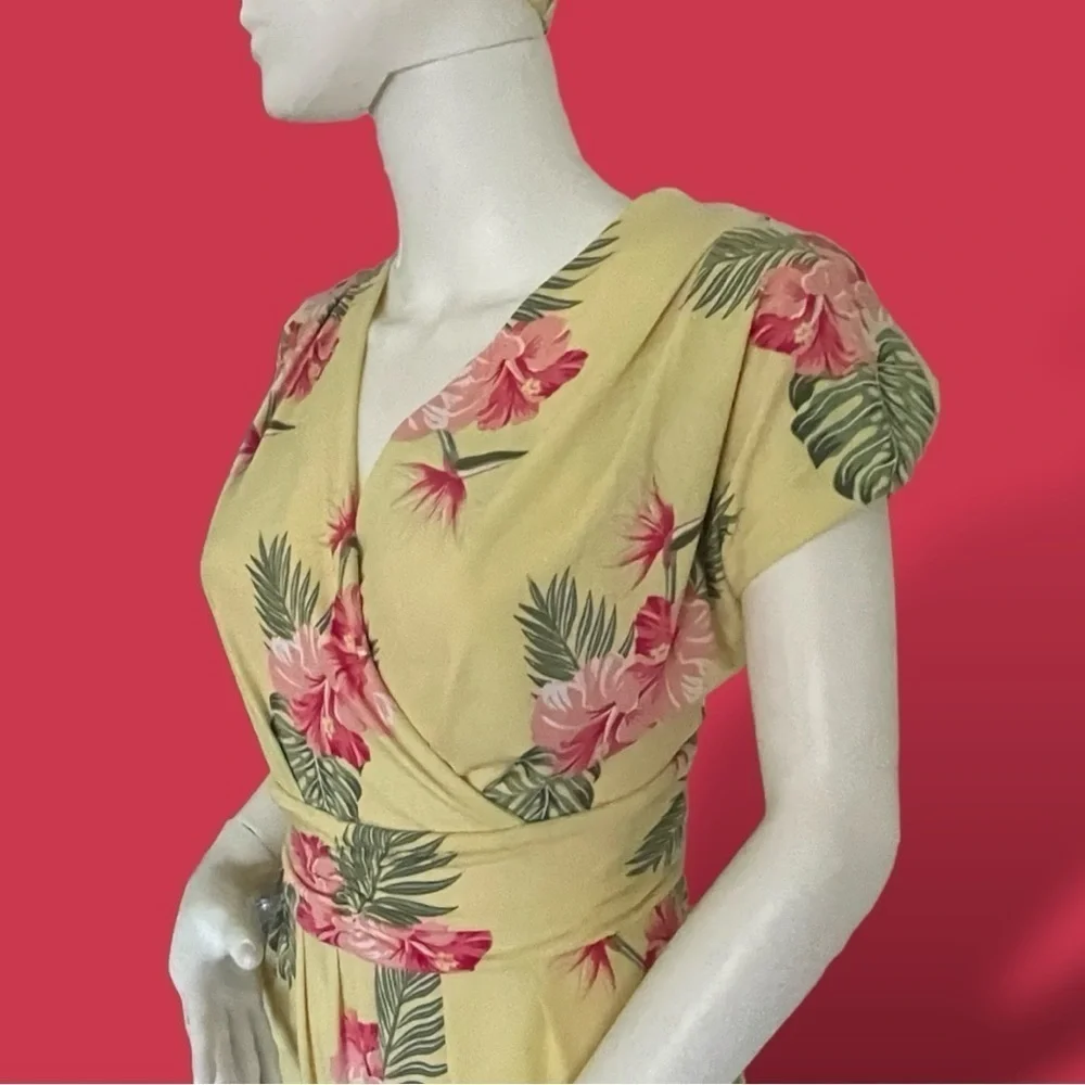 IMAN Boho Chic Tropical Floral Maxi Dress Size Large